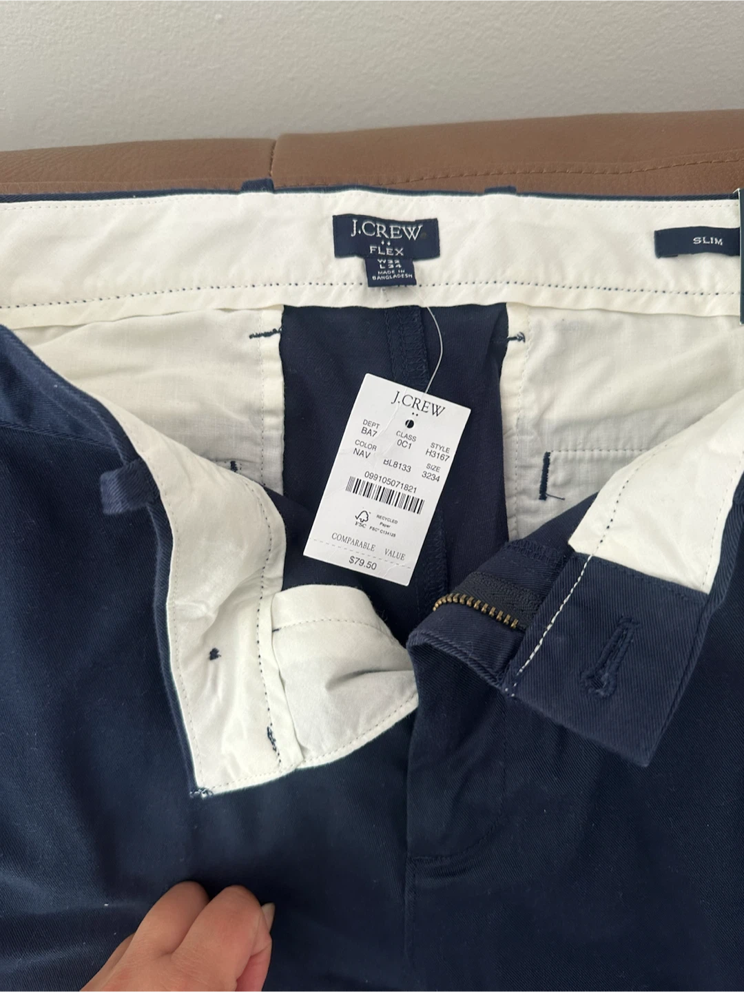 BNWT - J.Crew Flex Slim Fit Chinos in Navy 32x34 - photo 3