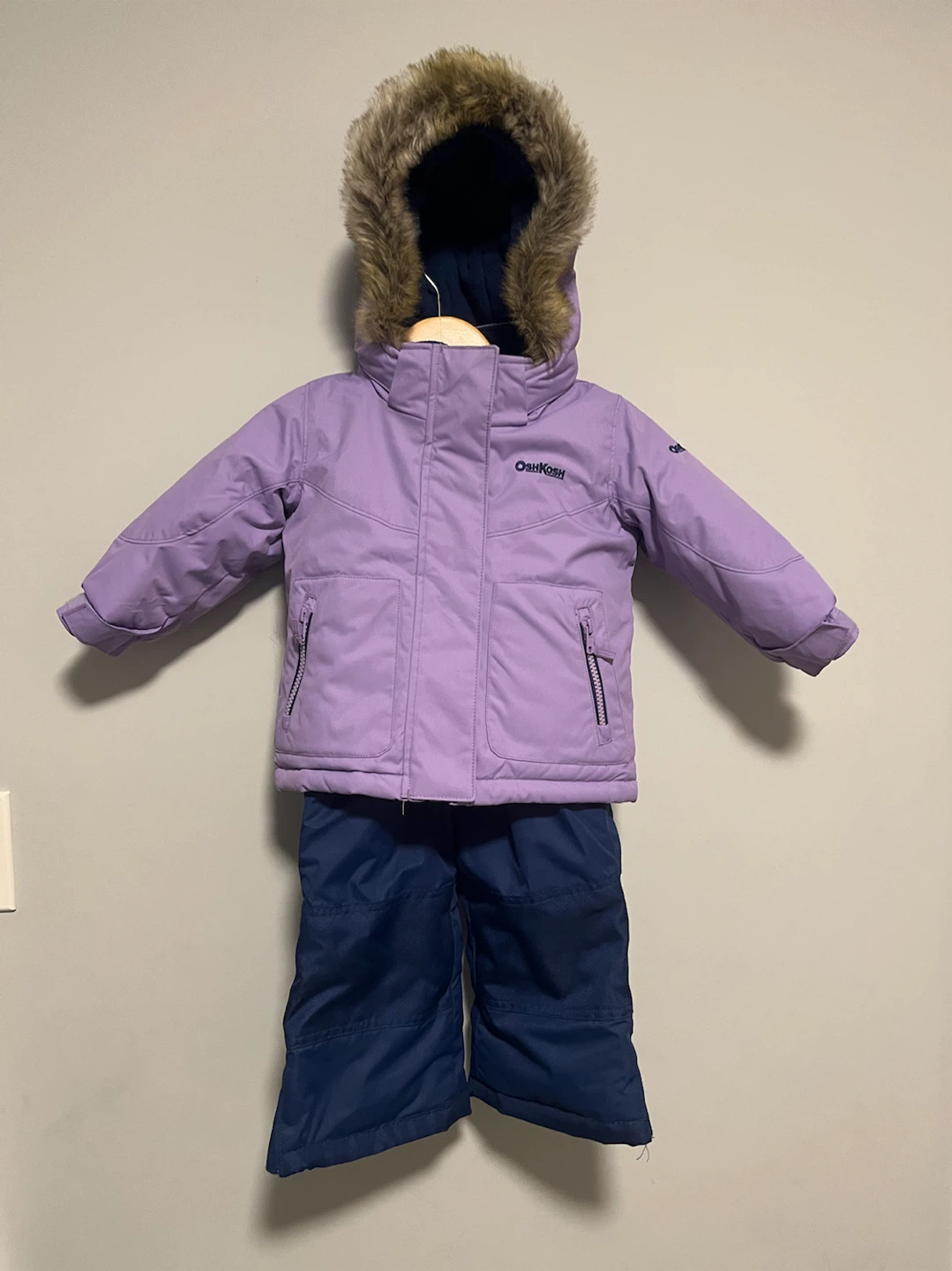 OshKosh B'gosh Winter Snowsuit - Purple Jacket & Navy Overalls
