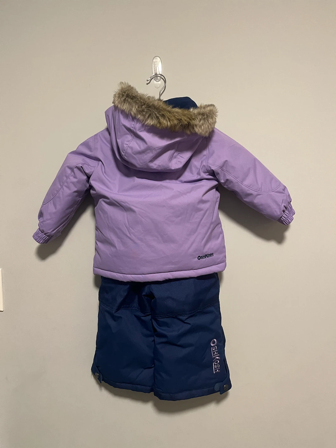 OshKosh B'gosh Winter Snowsuit - Purple Jacket & Navy Overalls - photo 3