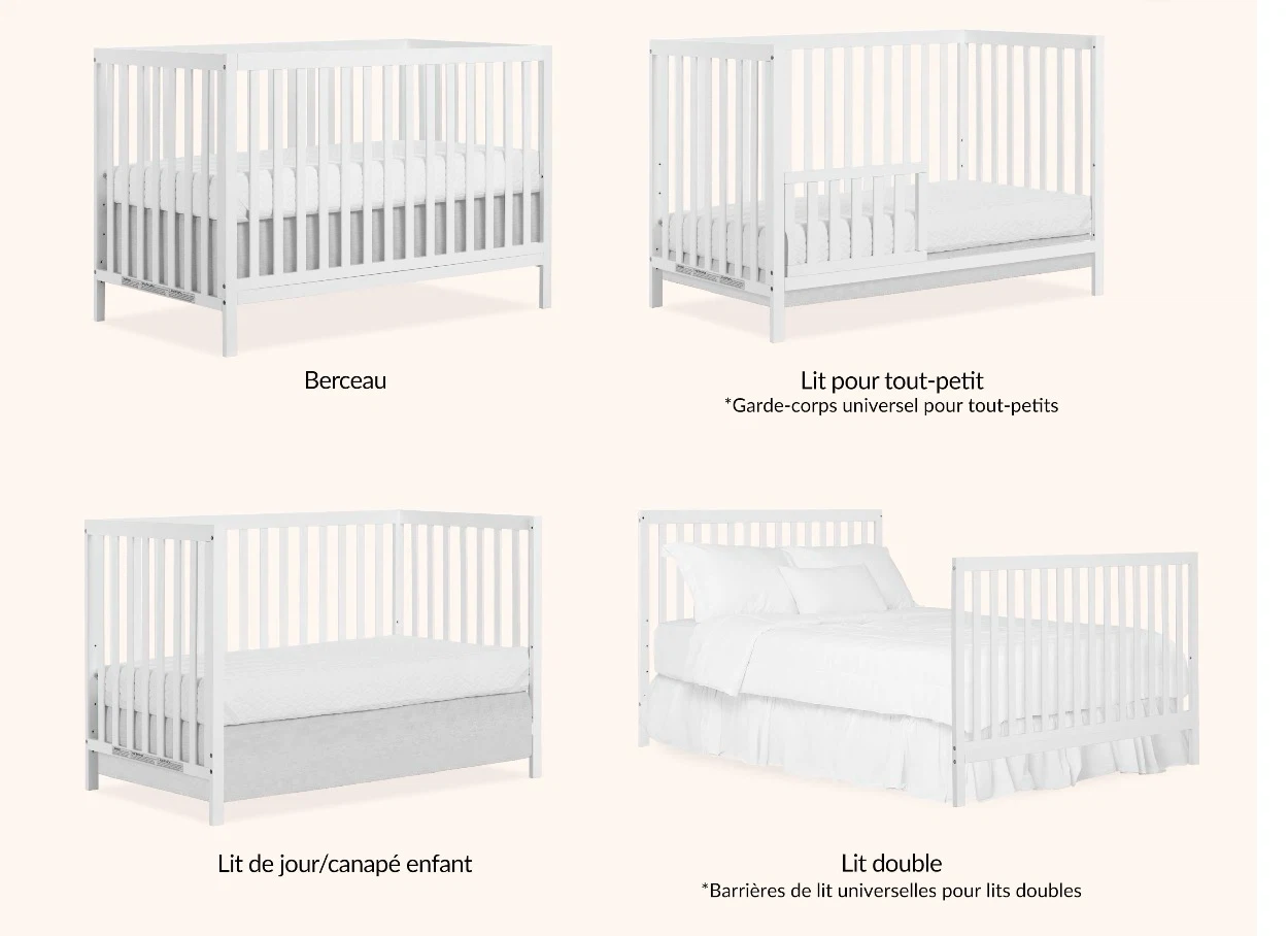 White convertible 4-in-1 baby crib - photo 2