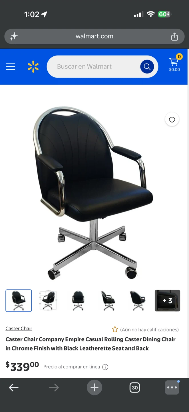 Black Rolling Caster Dining Chairs and Glass Table - photo 2