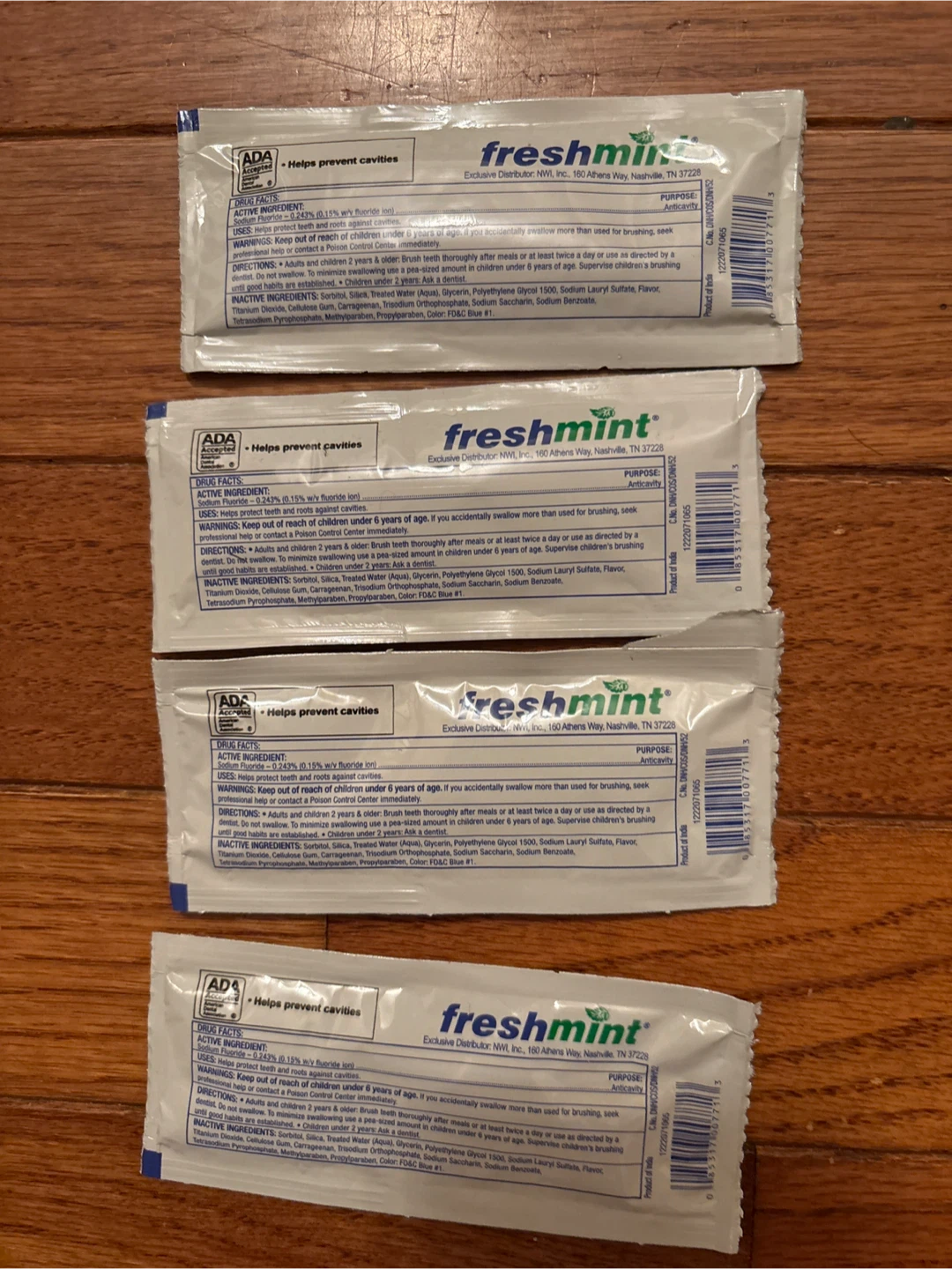 Freshmint Premium Anticavity Toothpaste Sample Packs (4-Pack) - photo 2