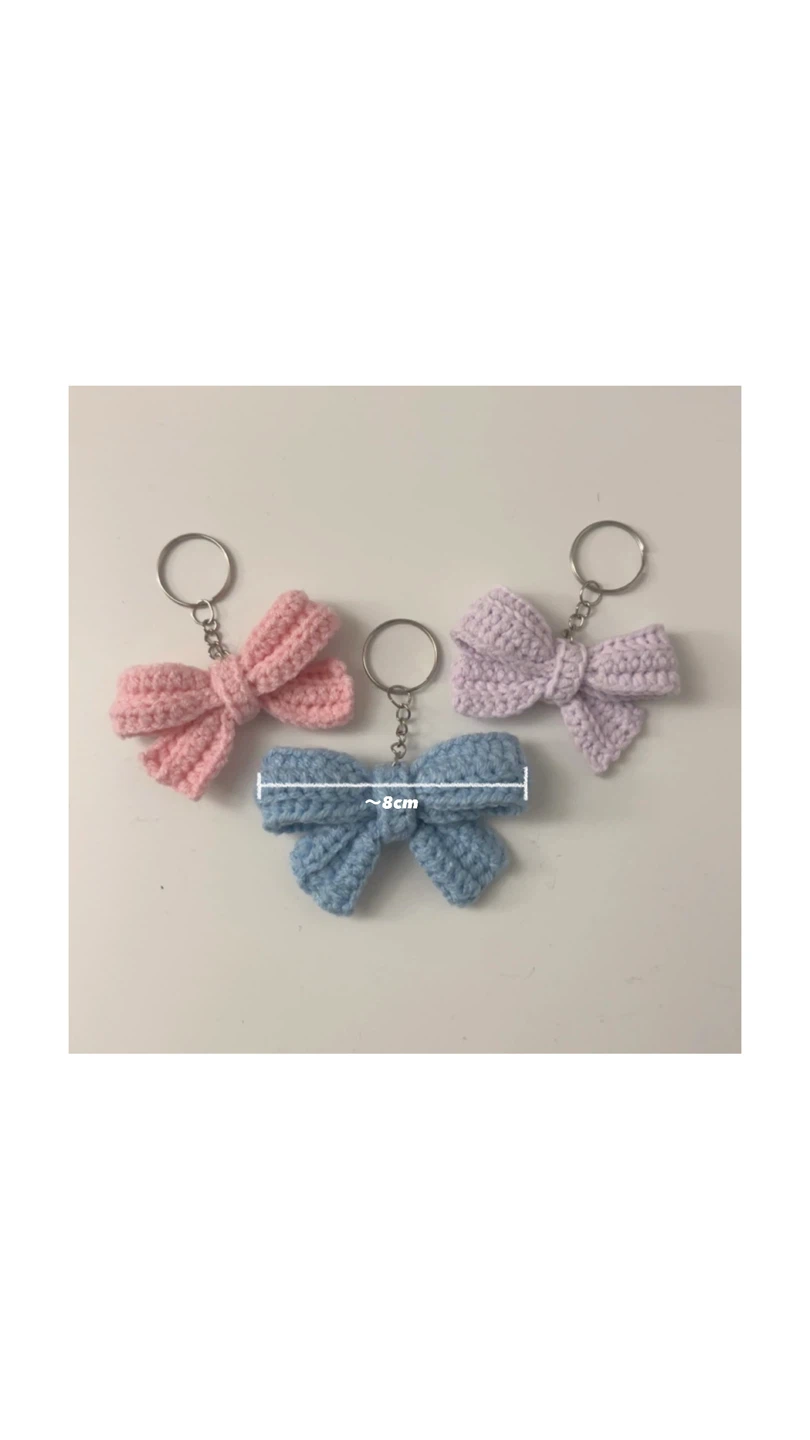 Handmade Crochet Bow Keychain (Customizable) - photo 2