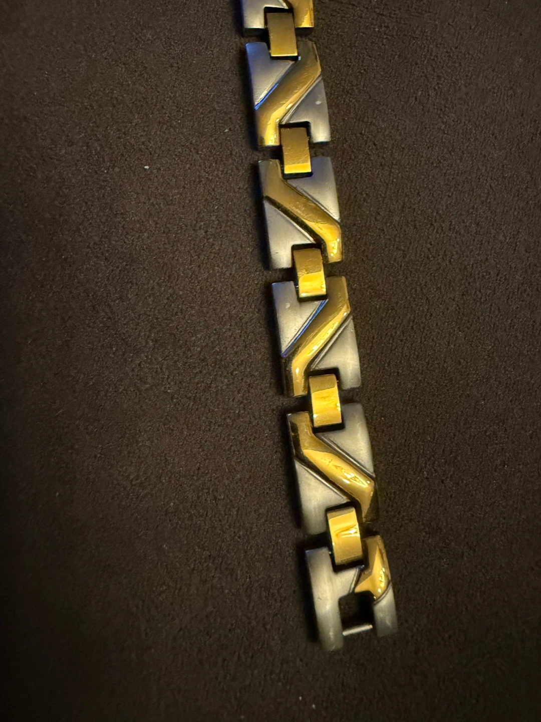 Two-Tone Magnetic Bracelet - Gold/Silver Stainless Steel - 8” - photo 3