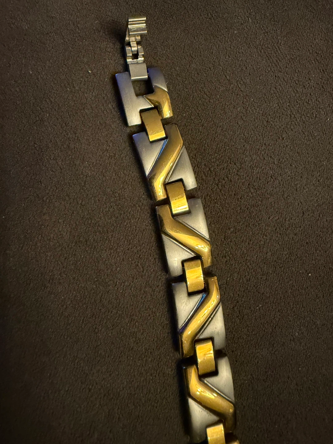 Two-Tone Magnetic Bracelet - Gold/Silver Stainless Steel - 8” - photo 4