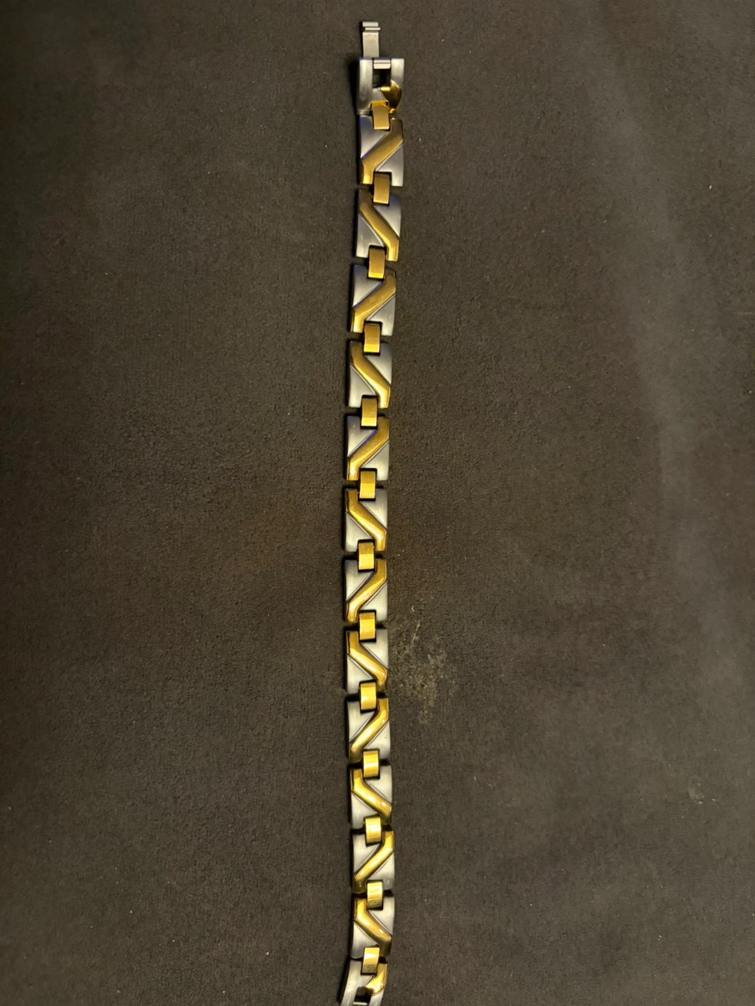 Two-Tone Magnetic Bracelet - Gold/Silver Stainless Steel - 8” - photo 5