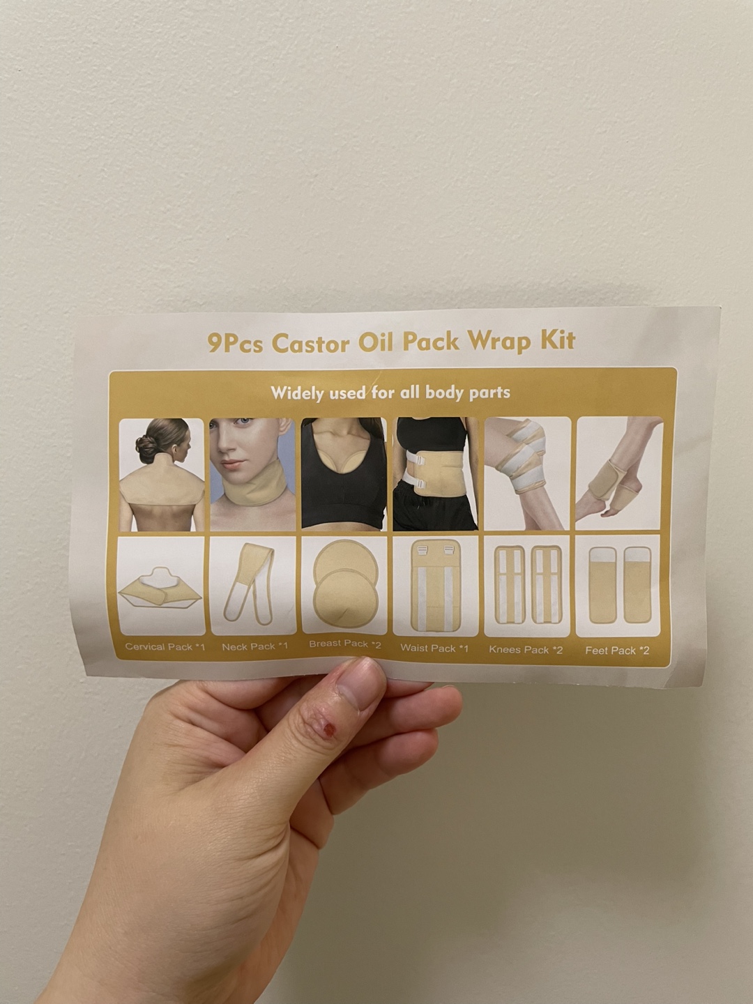 9pc Reusable Castor Oil Wraps