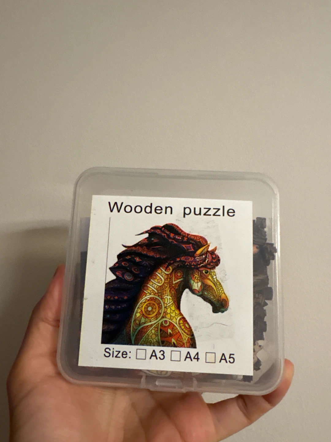 Wooden Jigsaw Puzzle with Horse Design