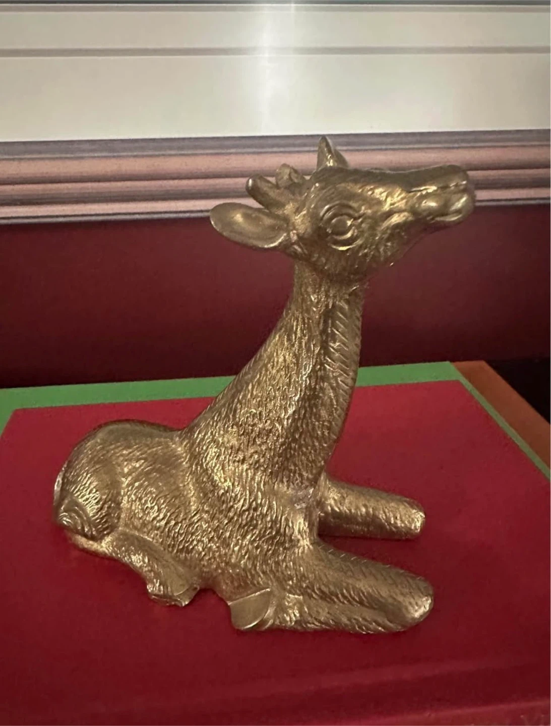 Vintage Brass Reclining Deer Figurine MCM Yugoslavia Stamped - photo 4