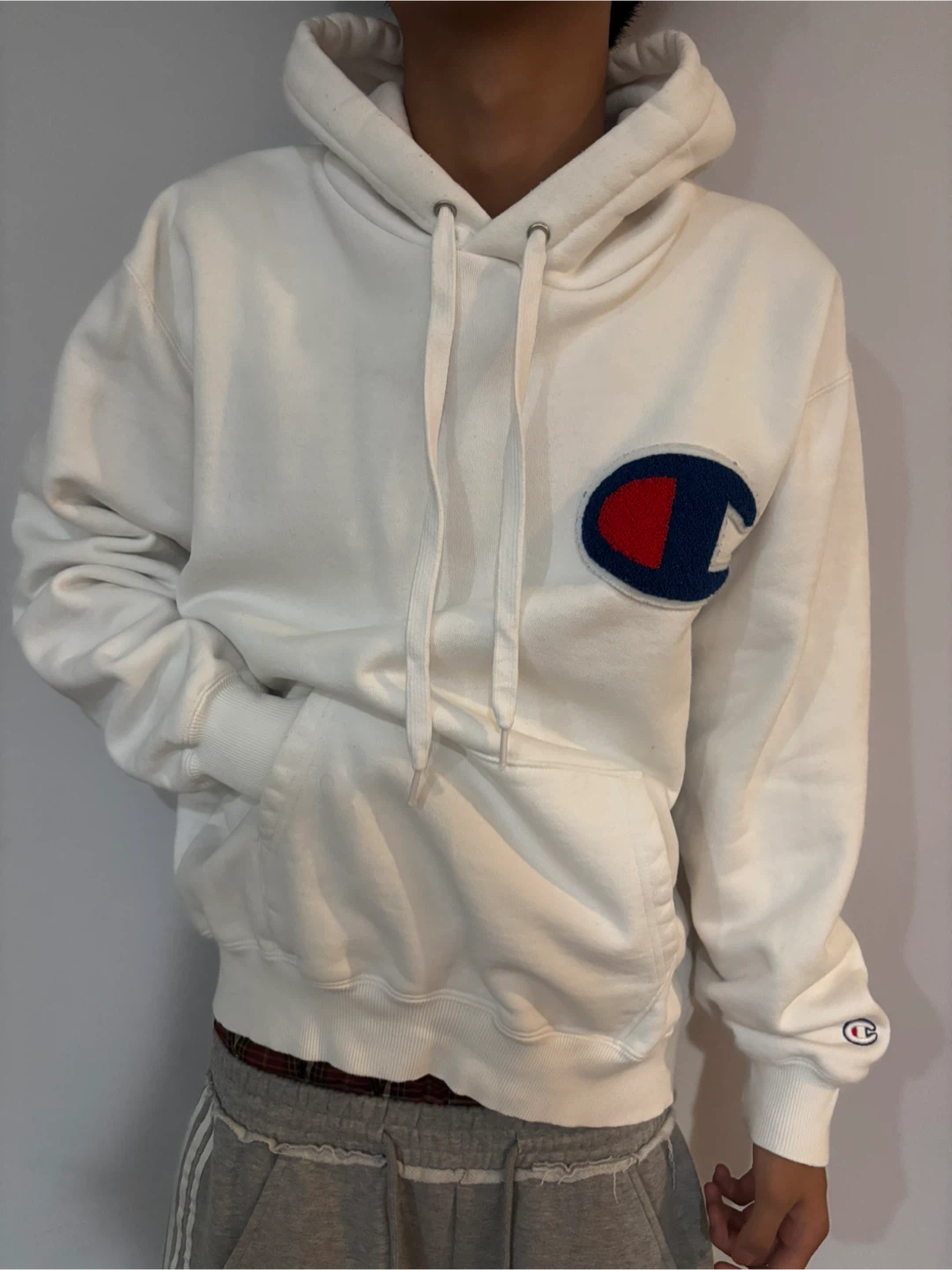Champions white hoodie