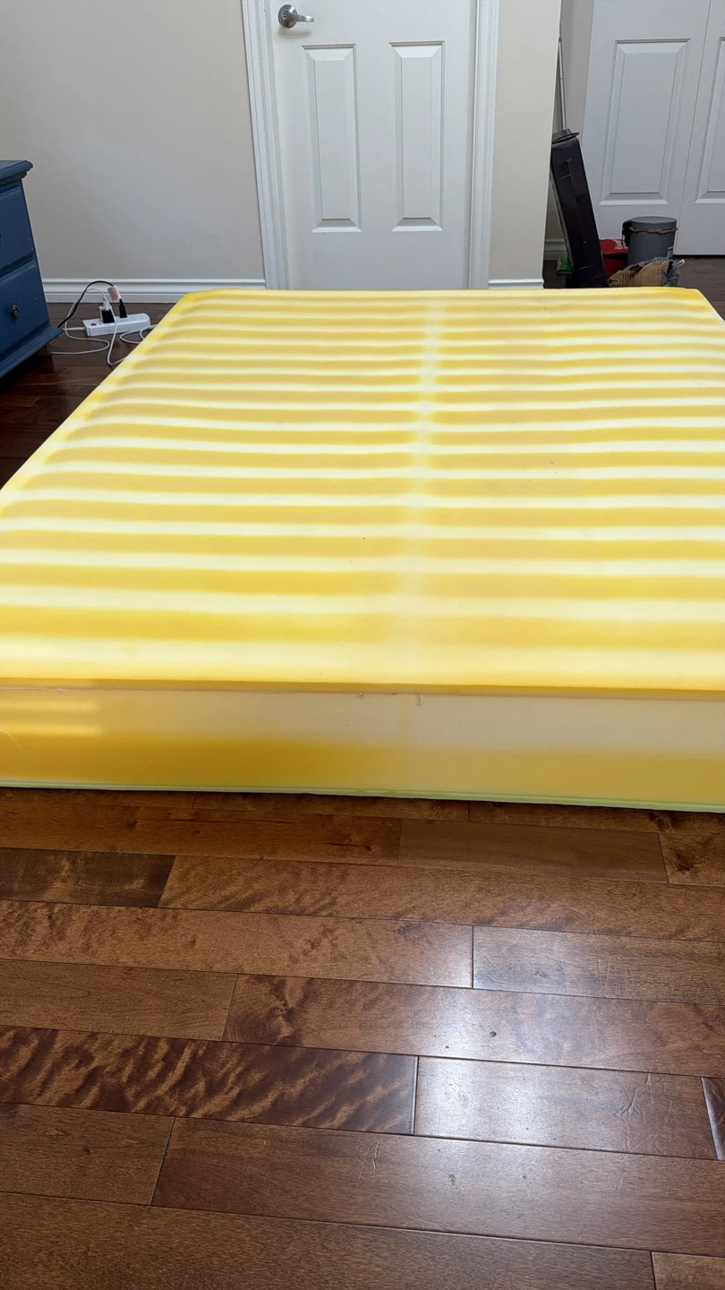 Yellow Striped Foam Mattress Topper
