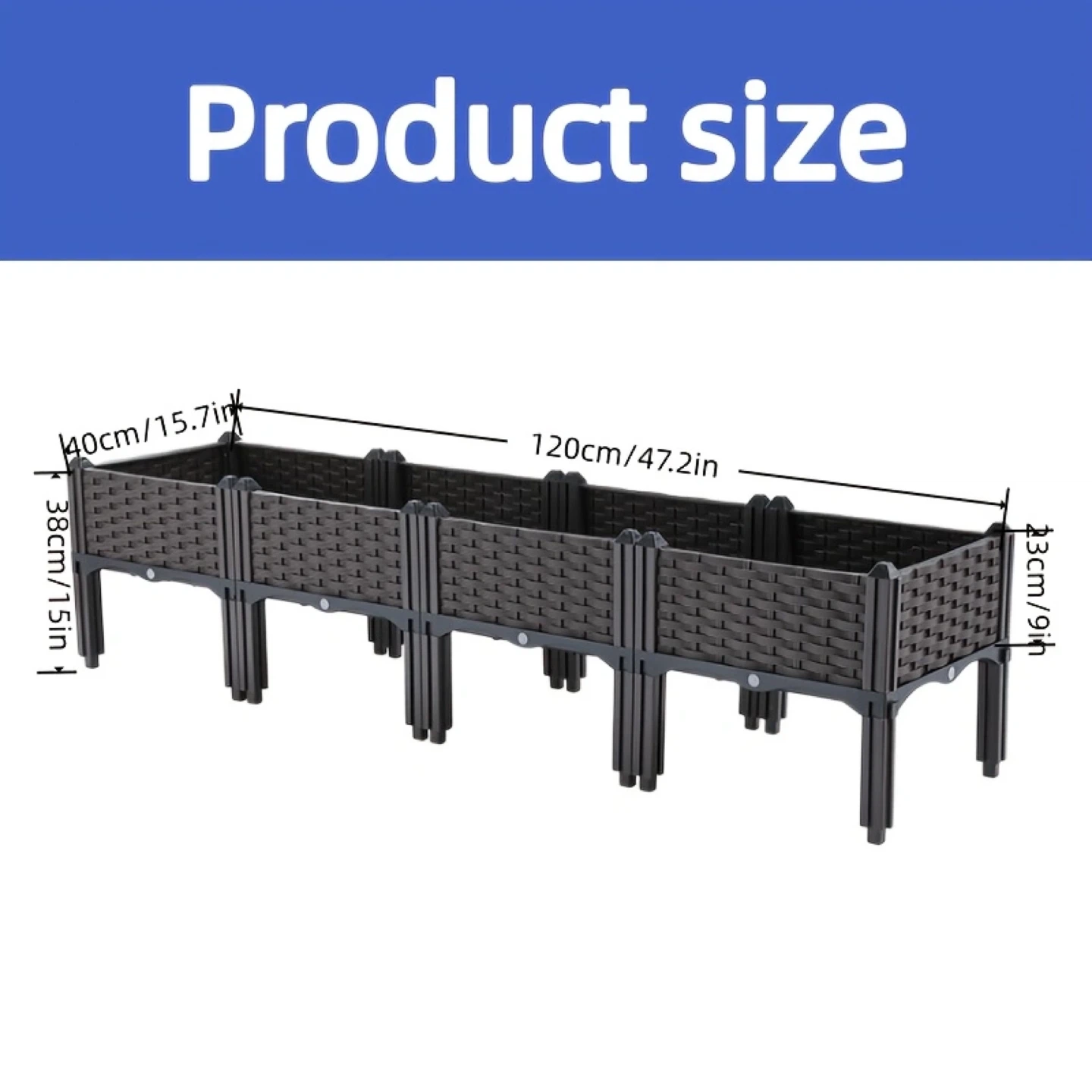 Modular Raised Garden Bed Planter - Brown