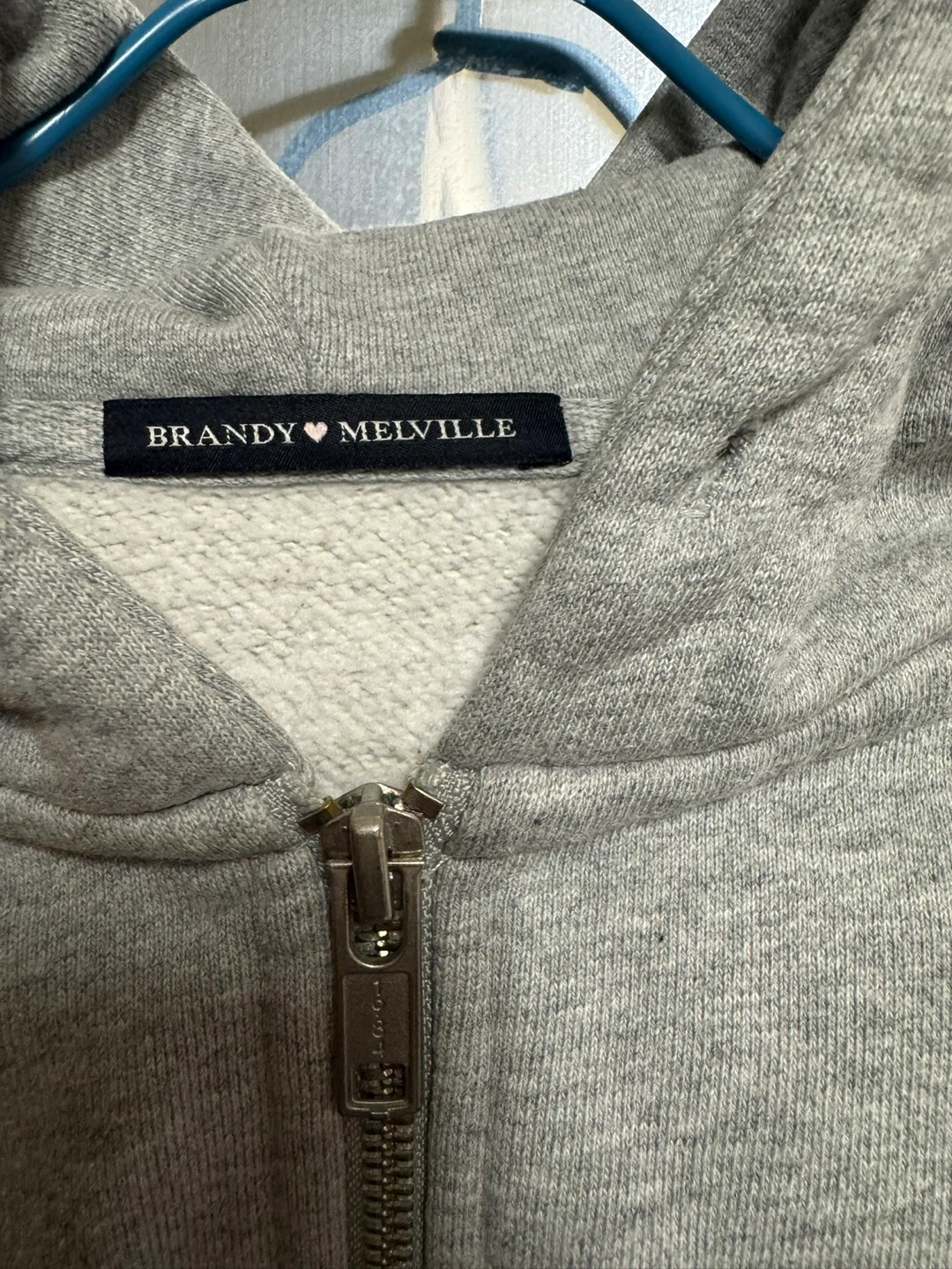 Brandy Melville Grey Zip-Up Hoodie - photo 2