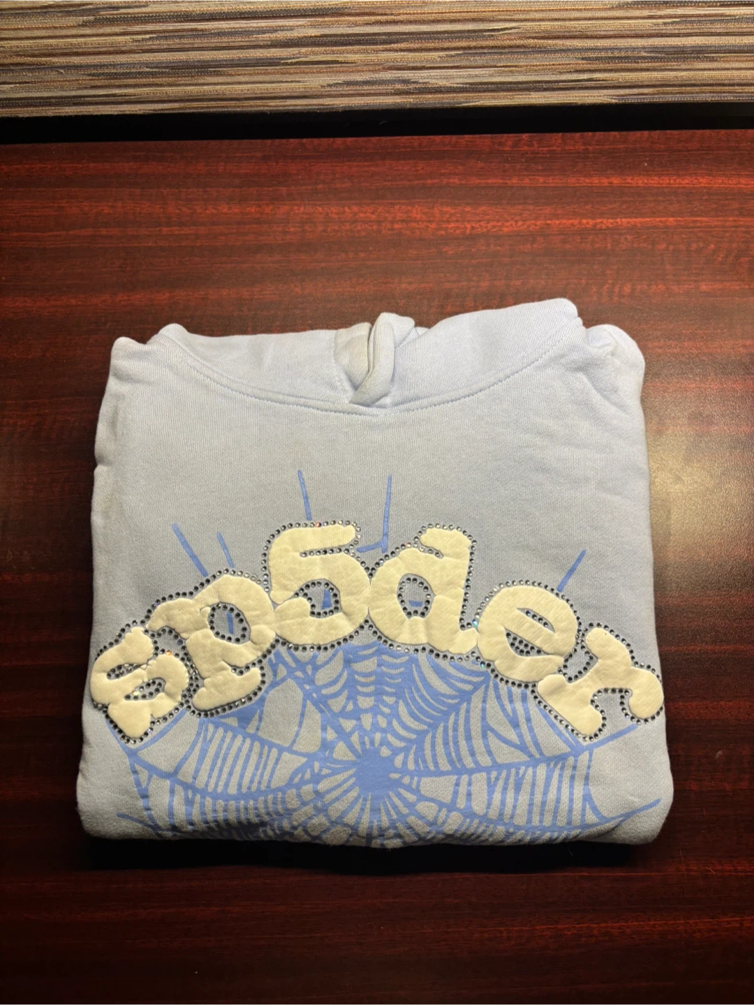 Sp5der hoodie sky blue