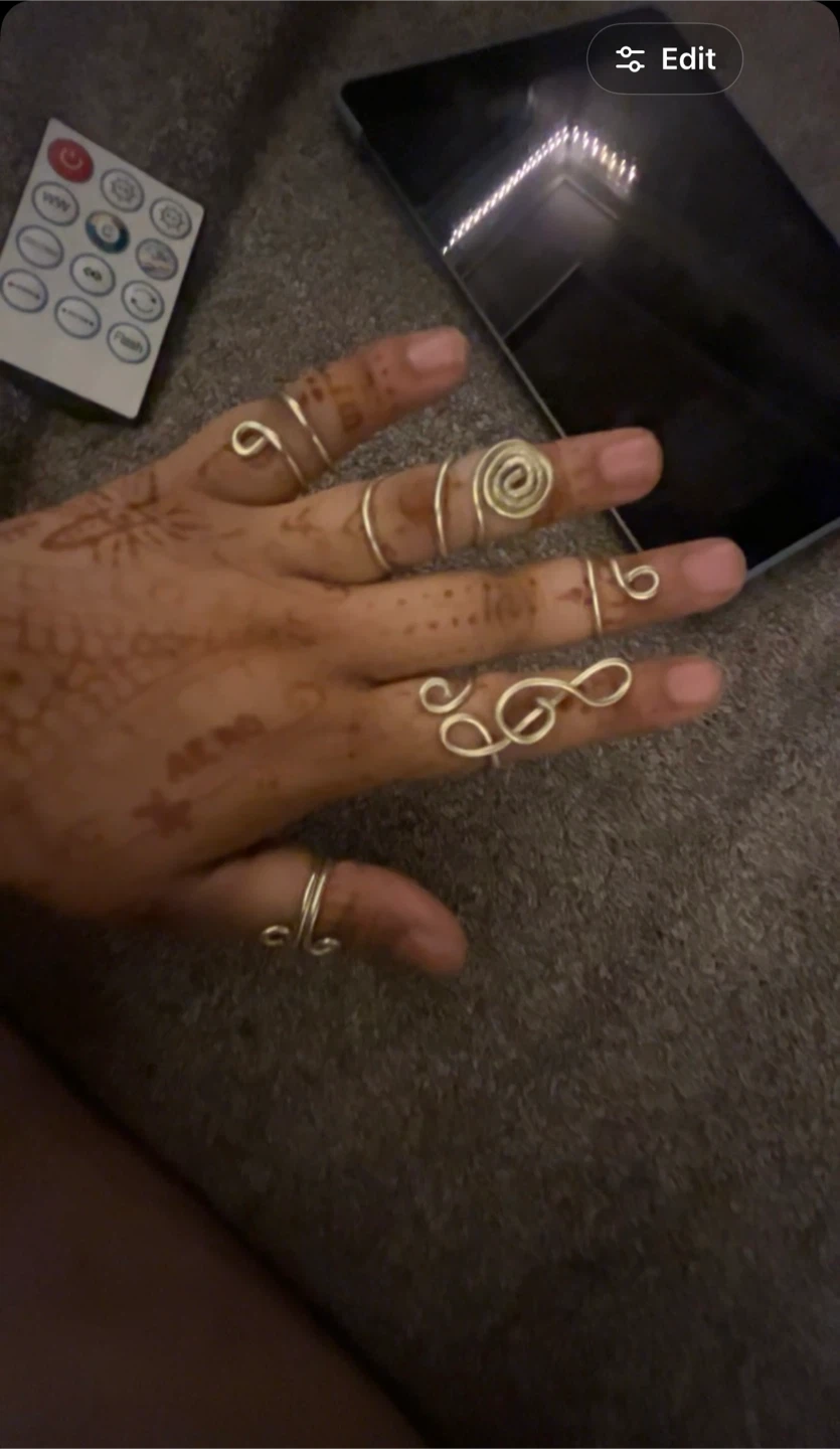 Gold wire handmade wrapped rings