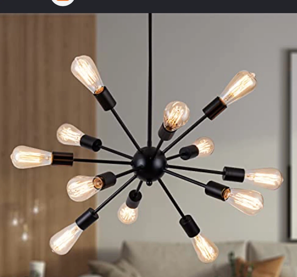 Sputnik Chandelier with 15 Edison Bulbs
