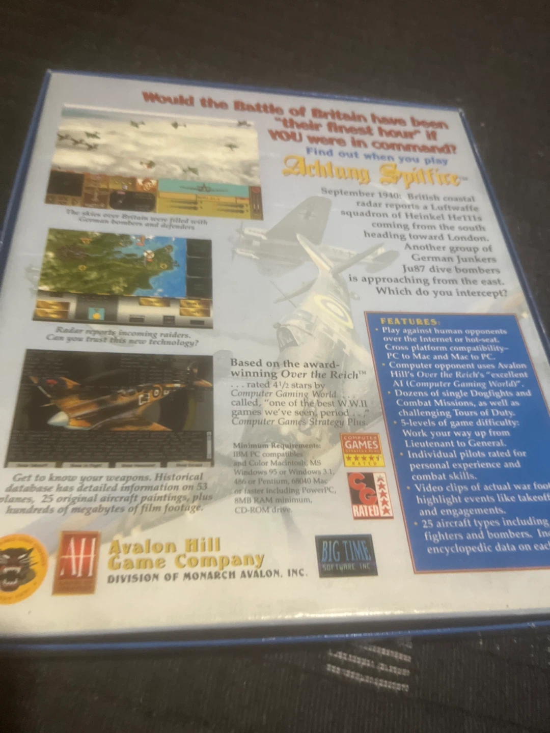 Achtung Spitfire World war 2 pc game big box complete - photo 5