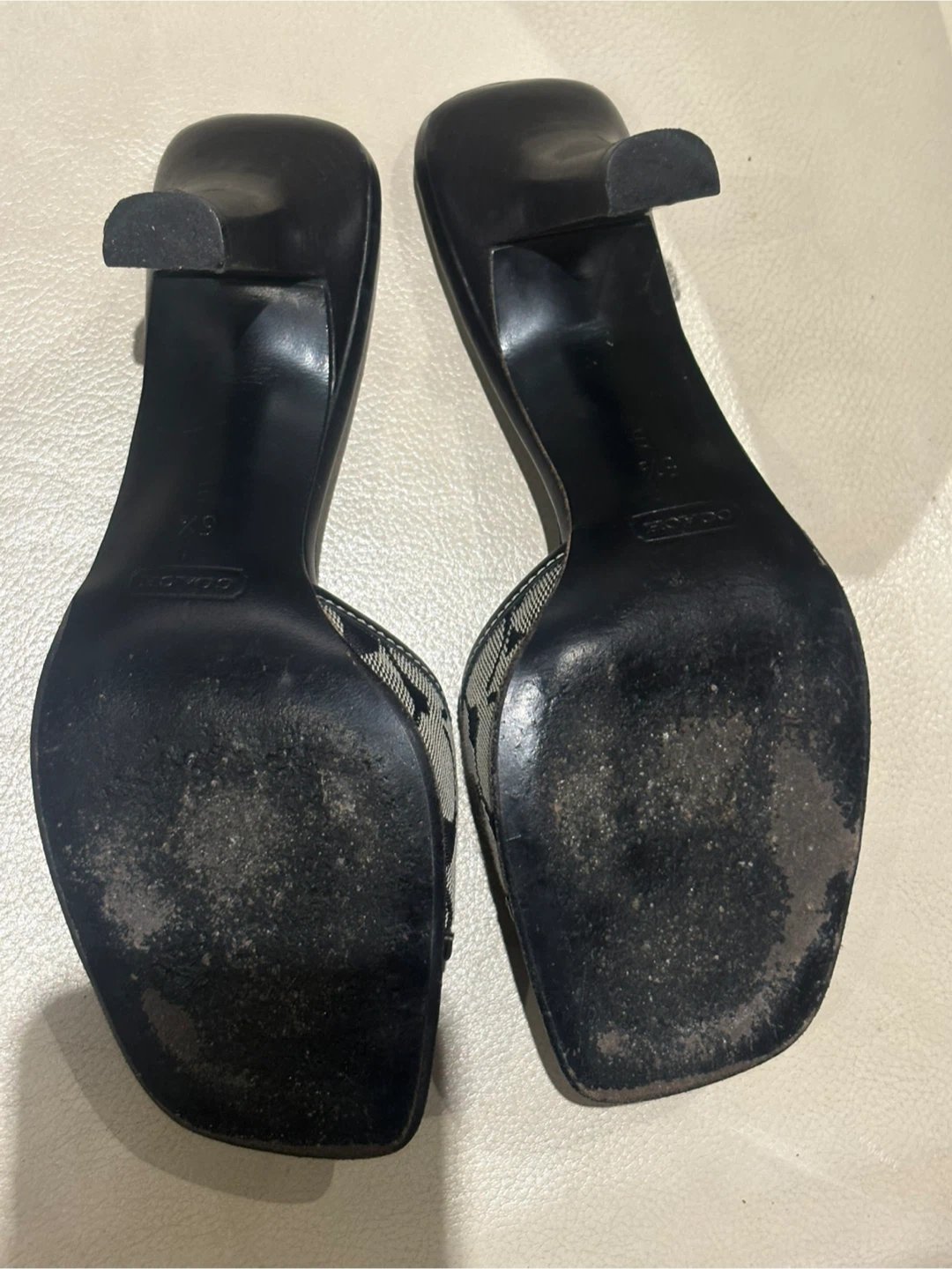 COACH Signature Canvas Slide Sandals Mules Black size 51/2B - photo 2