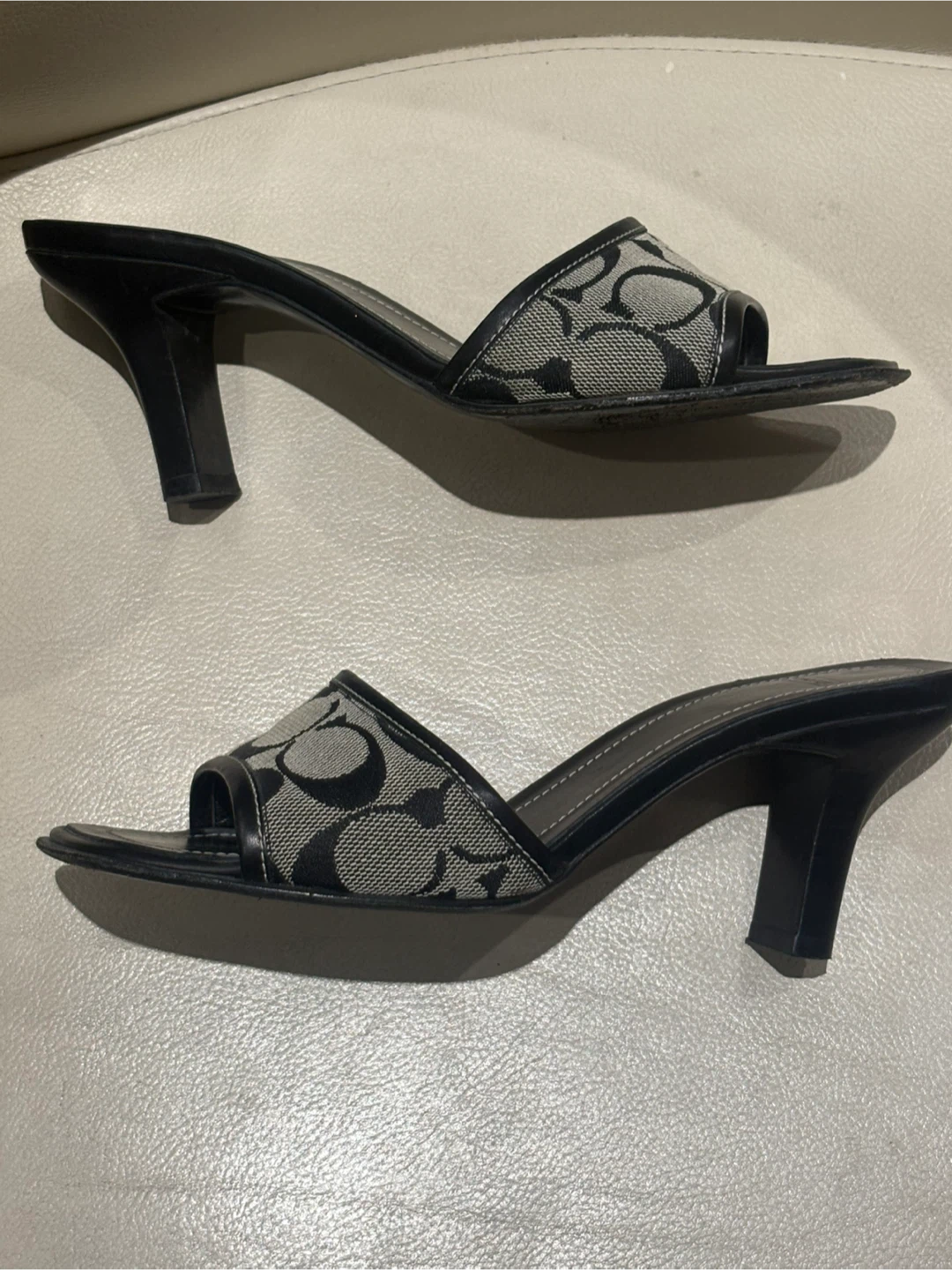 COACH Signature Canvas Slide Sandals Mules Black size 51/2B - photo 3