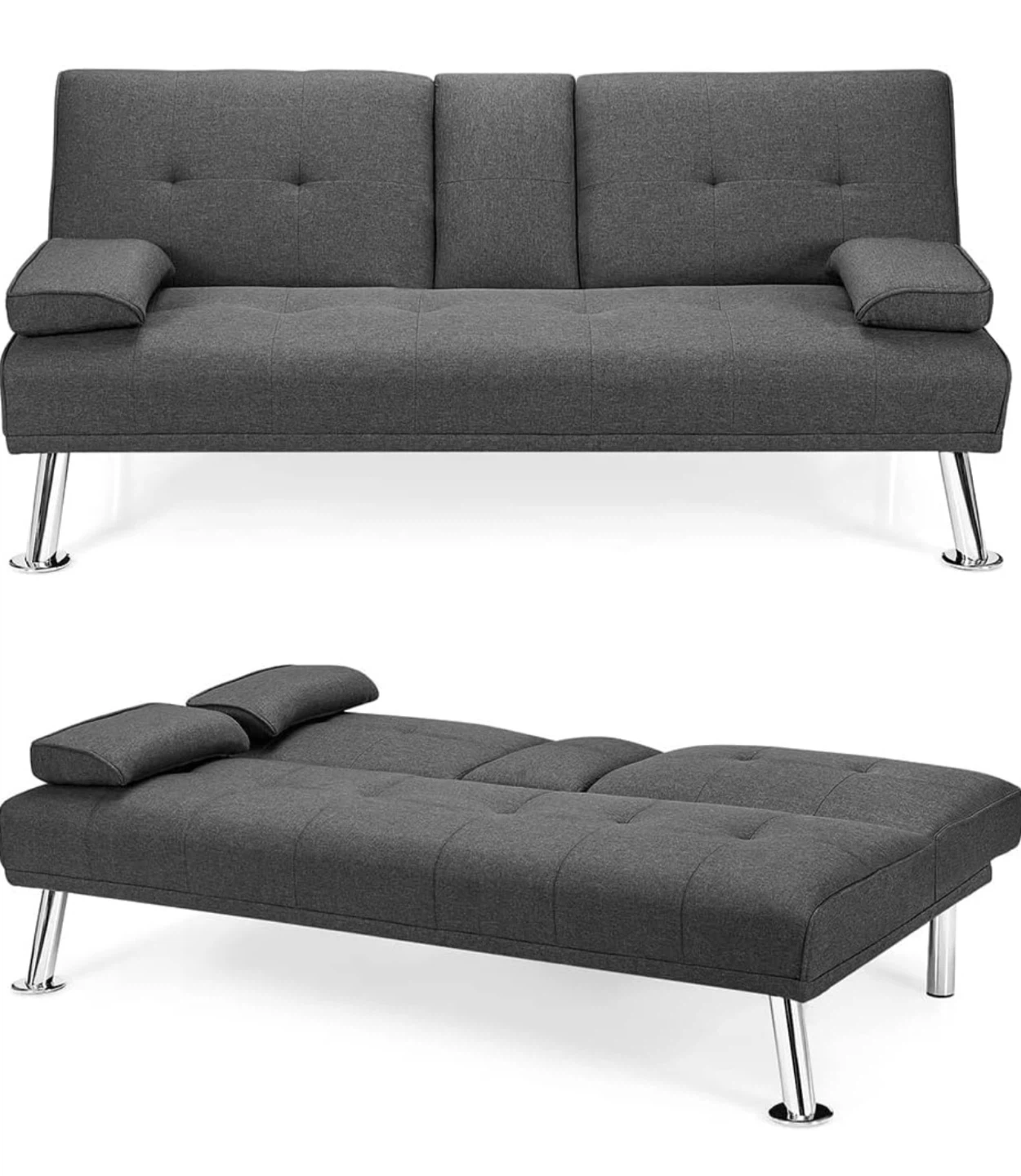 Upholstered Futon Sofa Bed