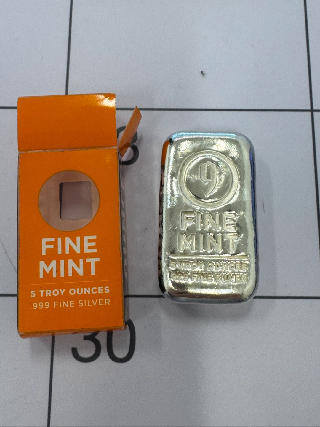 Fine Mint 5 Troy Ounces .999 Fine Silver Bar