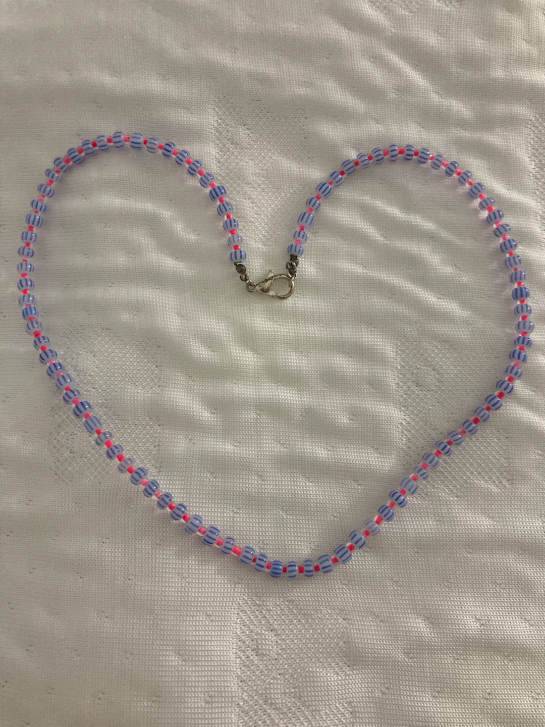 Beaded Choker - Blue & Pink