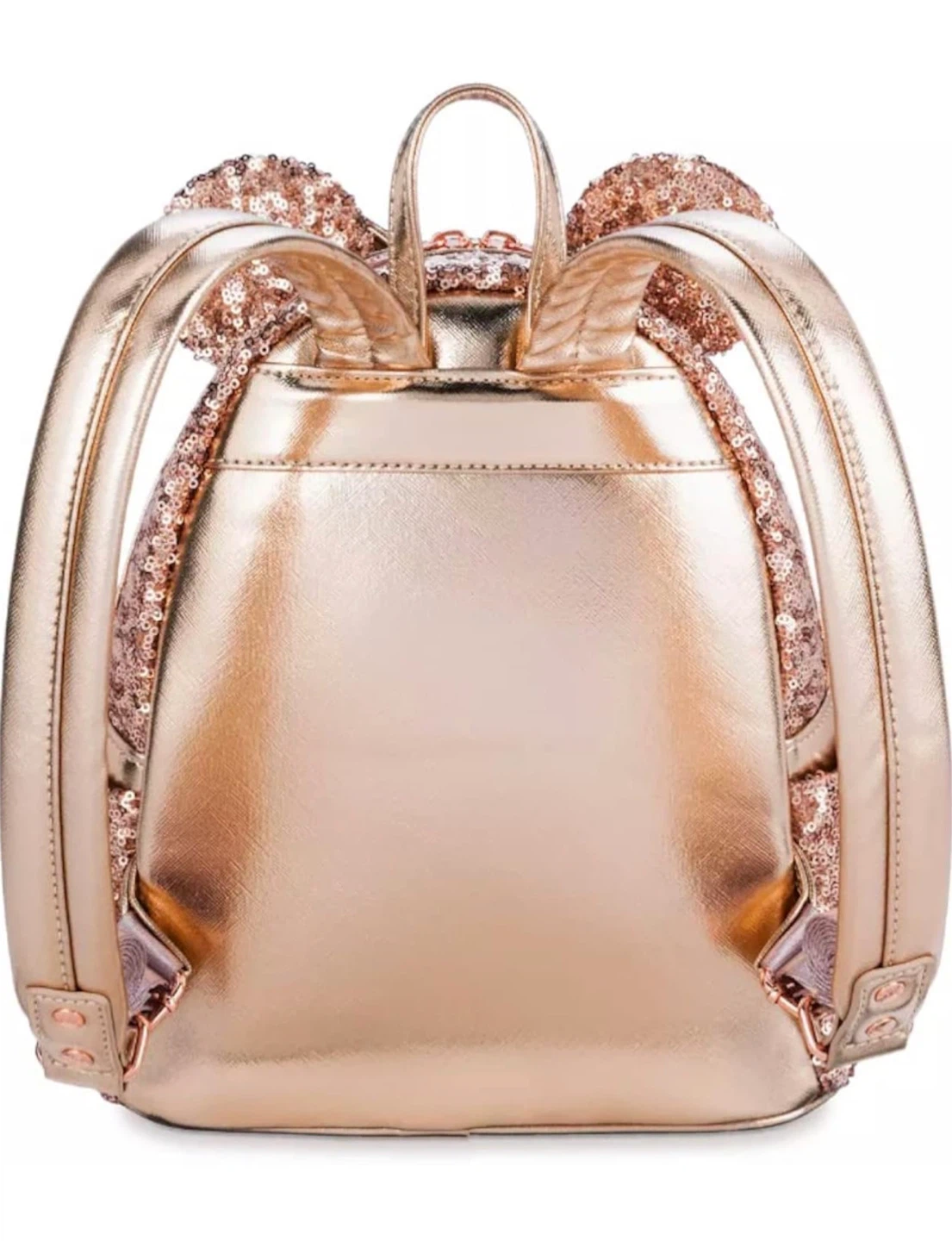 Disney Parks Loungefly Rose Gold Sequin Minnie Mouse Backpack
