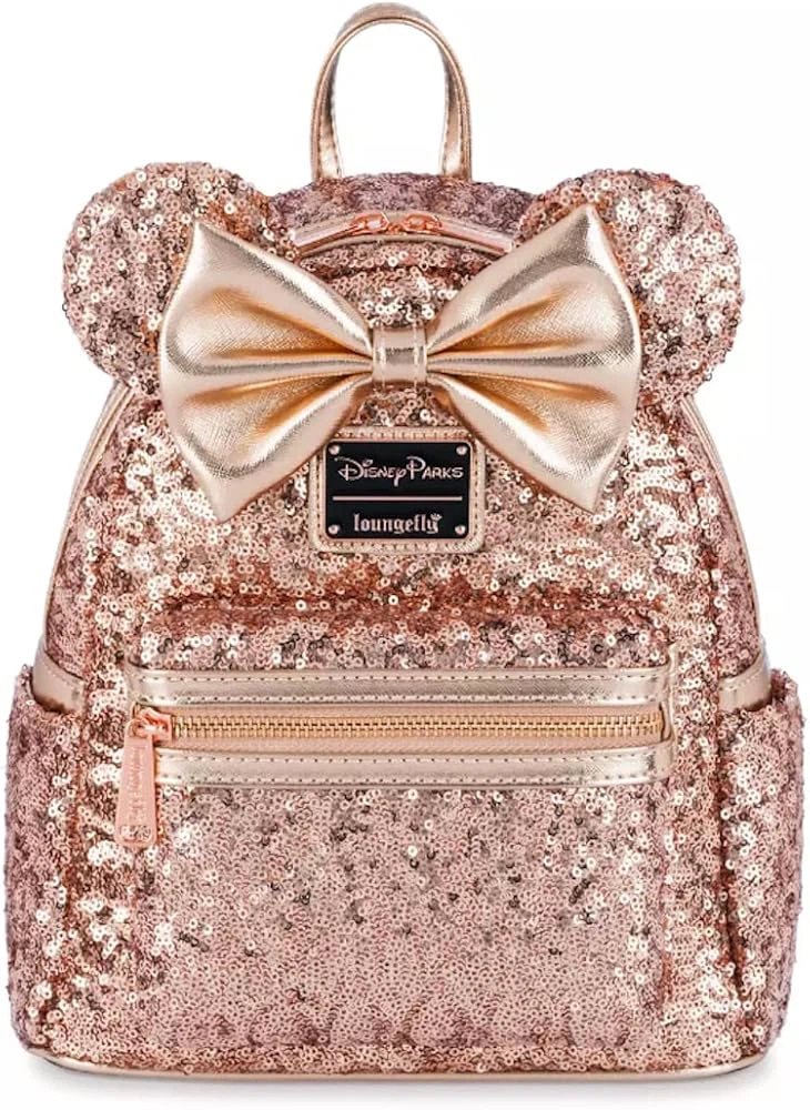 Disney Parks Loungefly Rose Gold Sequin Minnie Mouse Backpack - photo 2