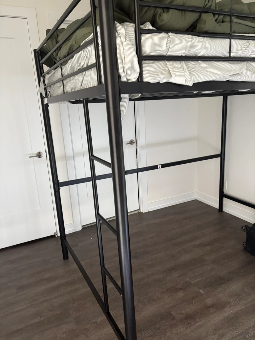 Black Metal Loft Bed Frame Double