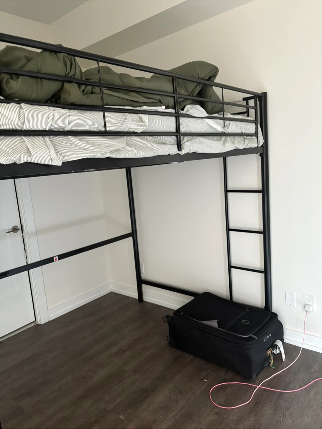 Black Metal Loft Bed Frame Double - photo 2