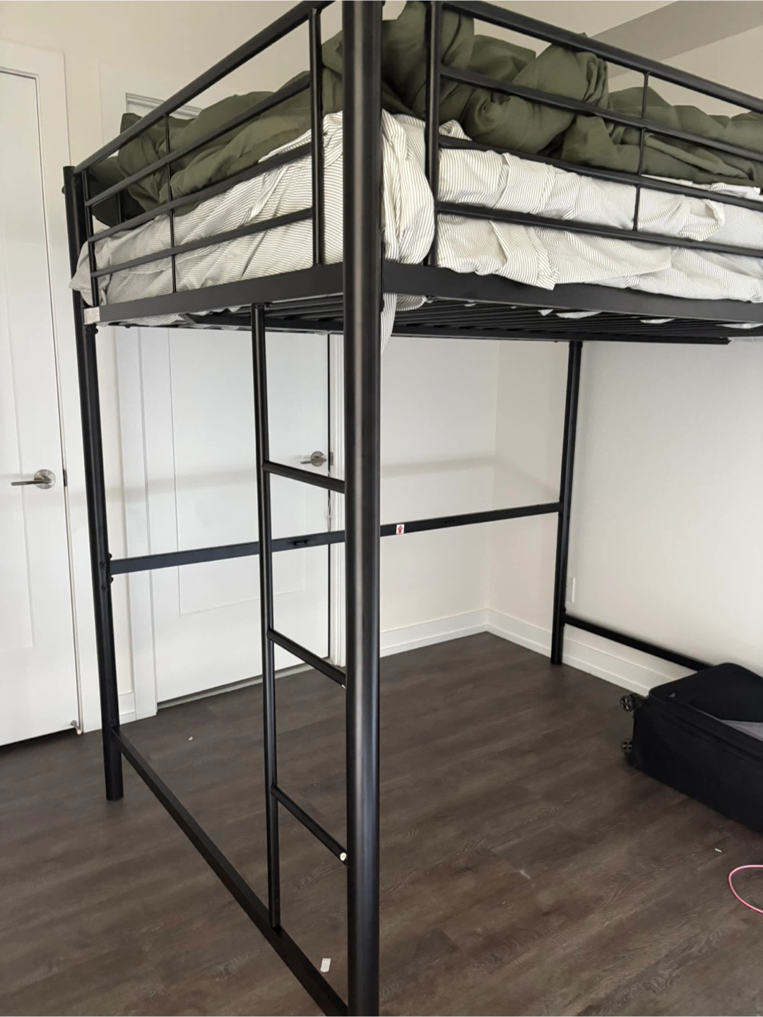 Black Metal Loft Bed Frame Double - photo 3