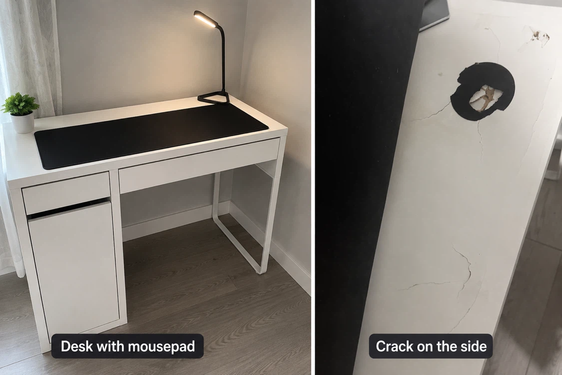 White Desk with Drawer