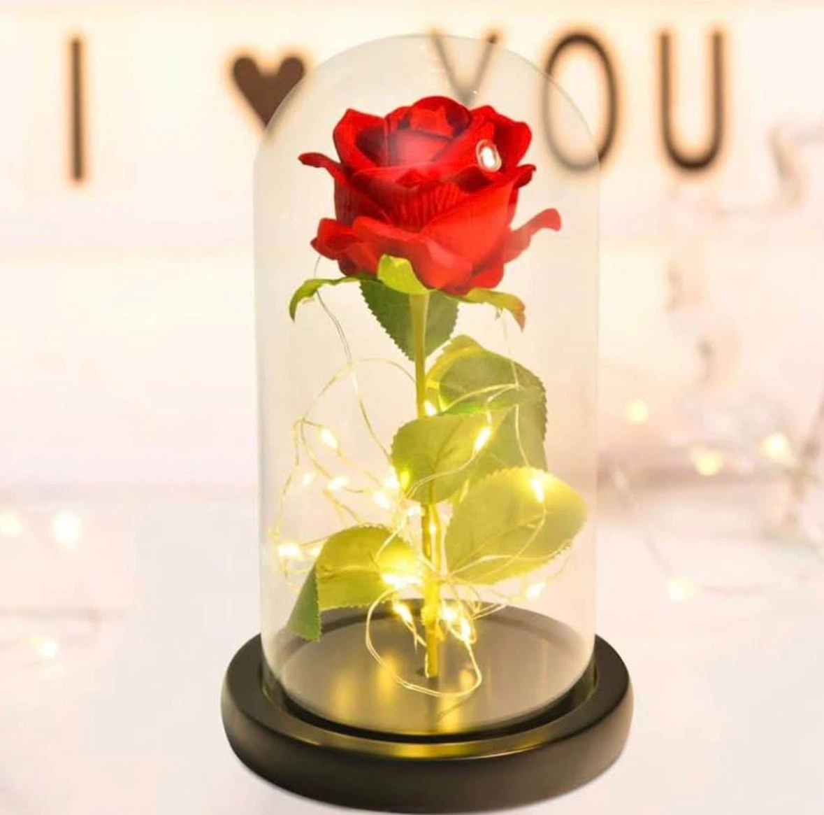 Eternal Flower Rose, Red Romantic Rose in a Glass Dome - photo 4