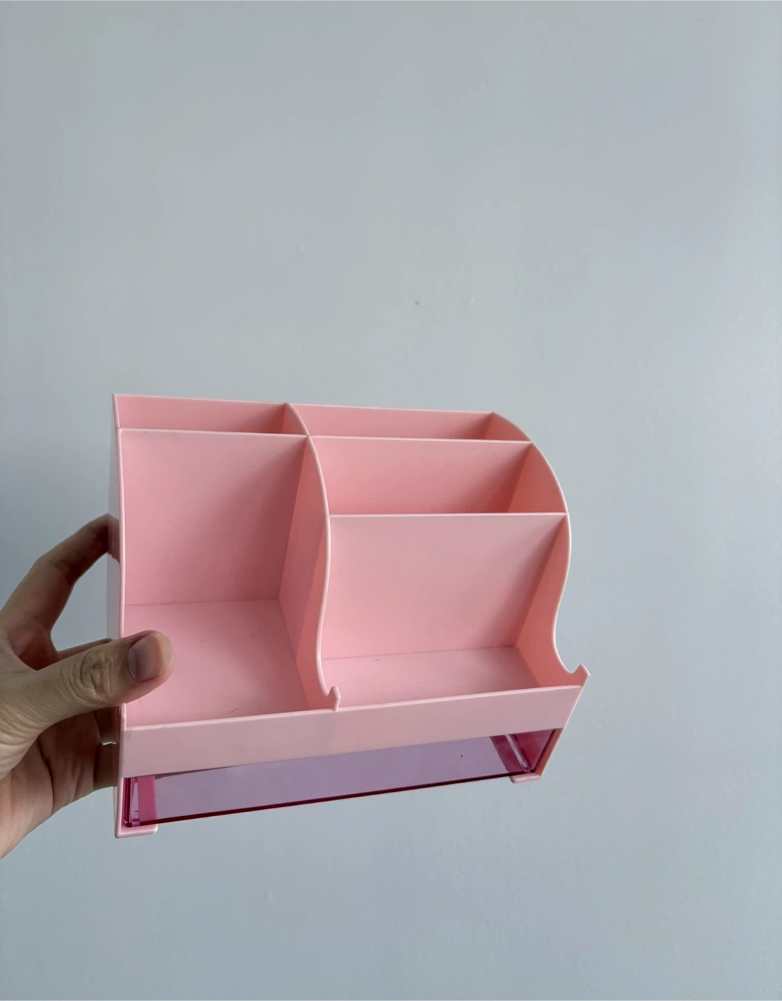 Pink Multi-Compartment Desk Organizer