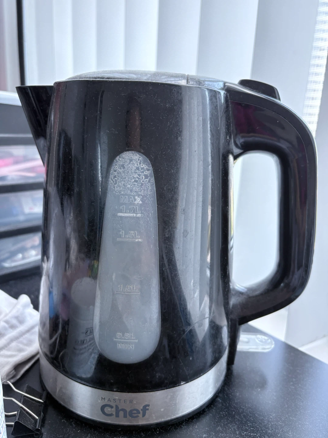 Master Chef 1.7L Black Electric Kettle