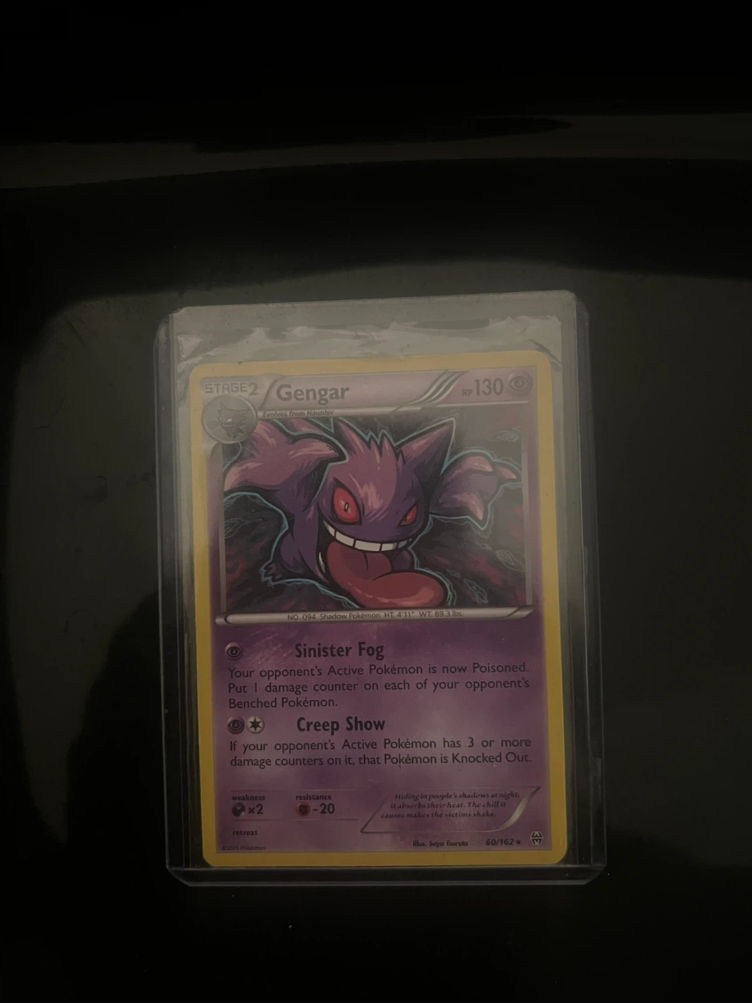 Pokemon Gengar 60/162 Holo Rare Card