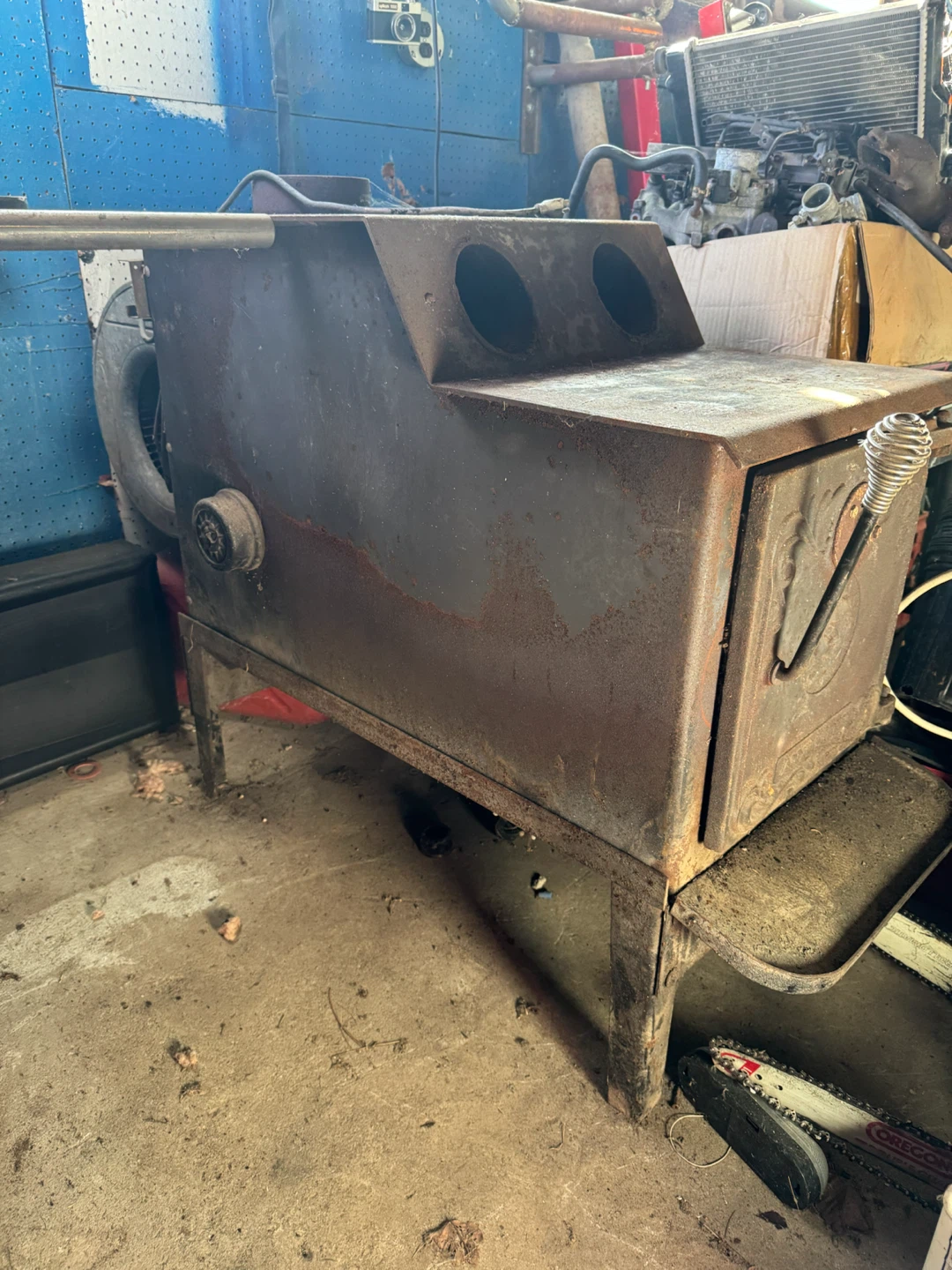 Wood Stove with forced-induction blower
