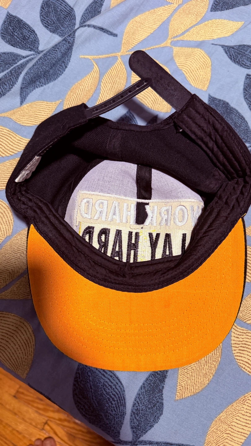 Black Snapback Hat with "Work Hard Play Hard" Patch - photo 3