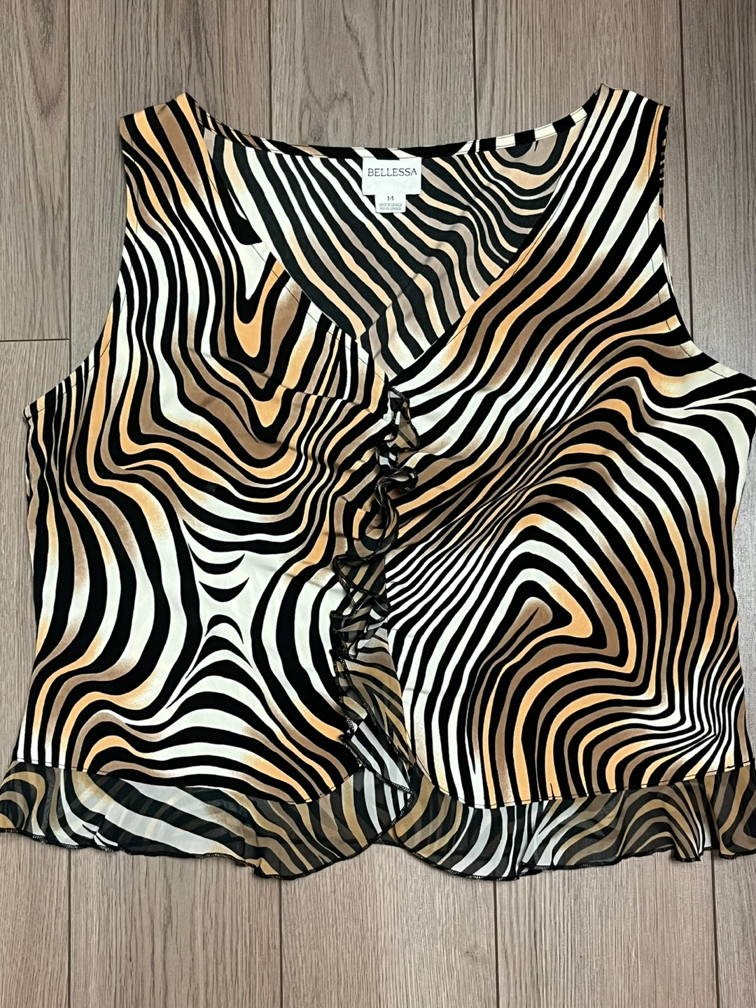 Bellessa Women's Printed Sleeveless Top and Skirt Set - Size 14 - photo 4