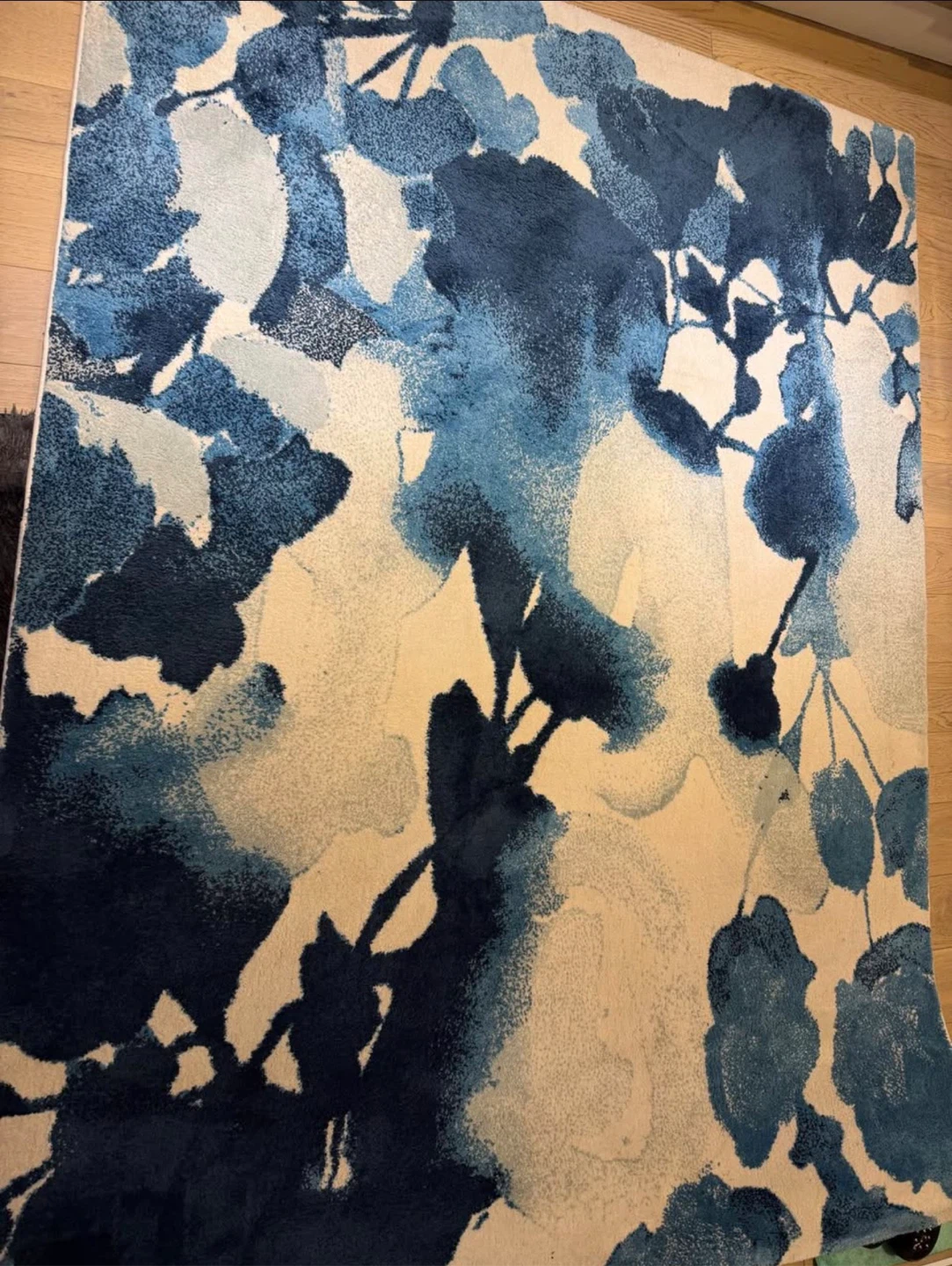 Blue Floral Area Rug - photo 2