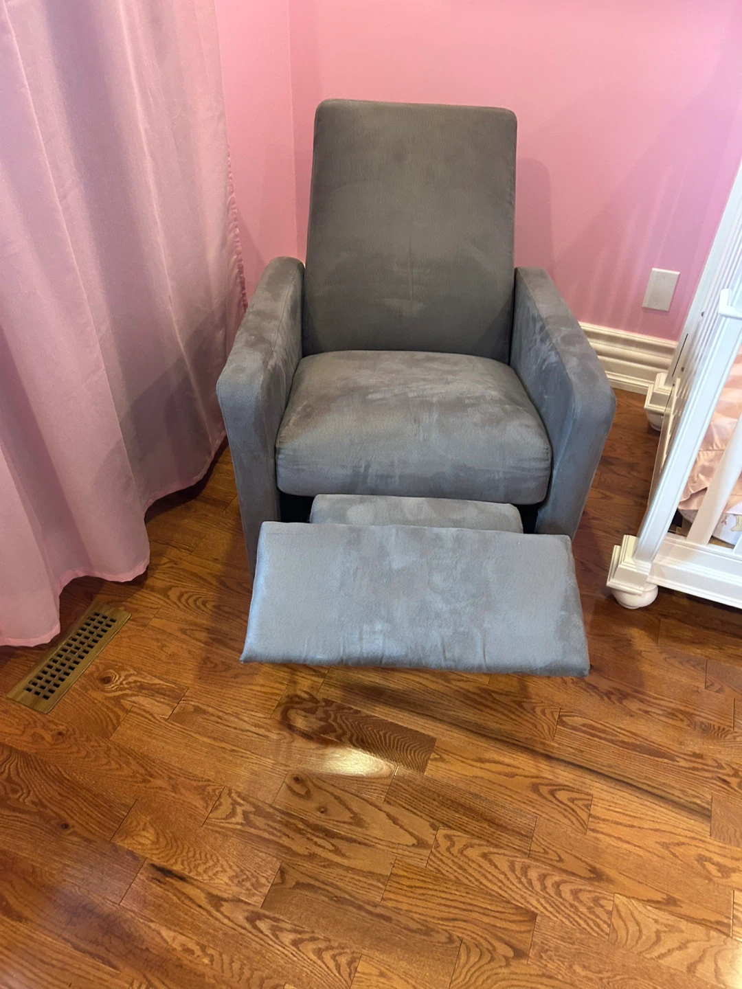 Grey Glider Rocker Chair with Ottoman - photo 2
