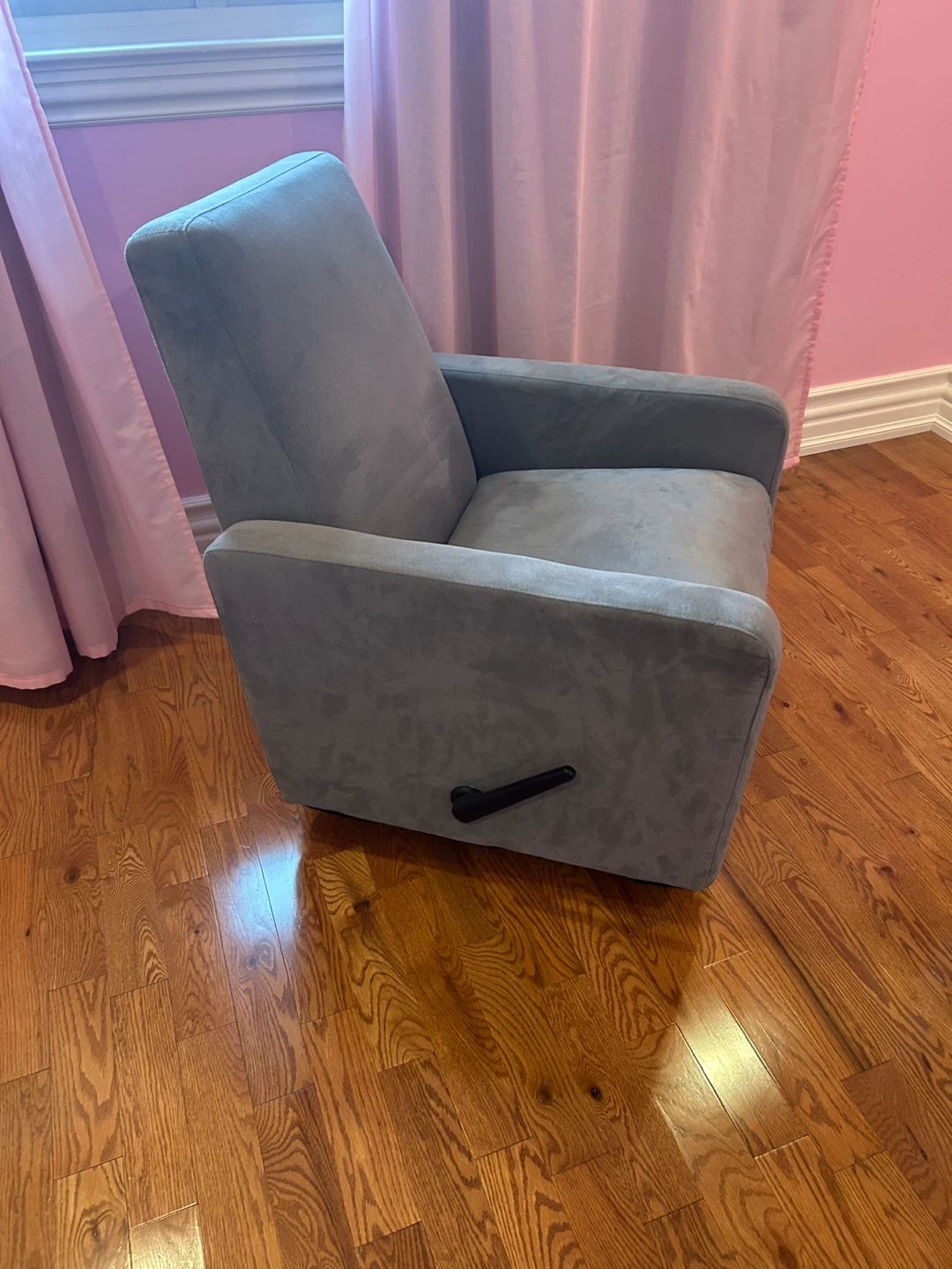 Grey Glider Rocker Chair with Ottoman - photo 3