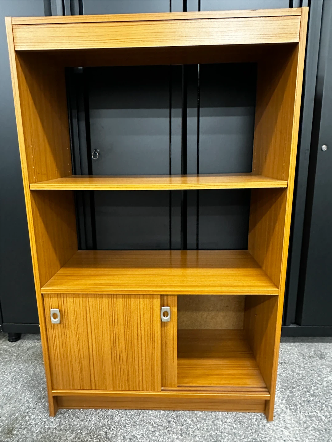 Vintage Teak Bookshelf with Cabinet