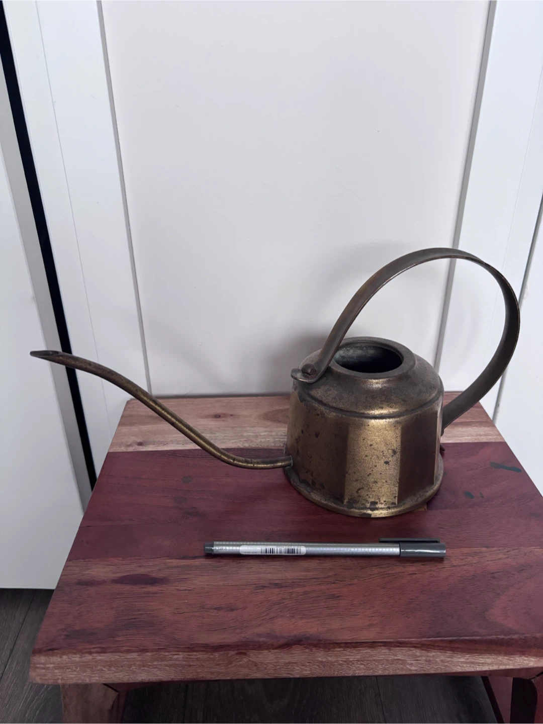 Vintage brass watering can - photo 2