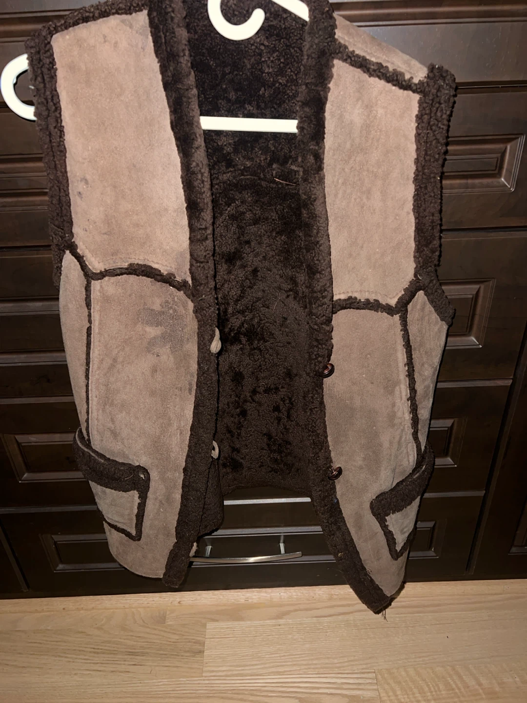 Brown shearling style vest