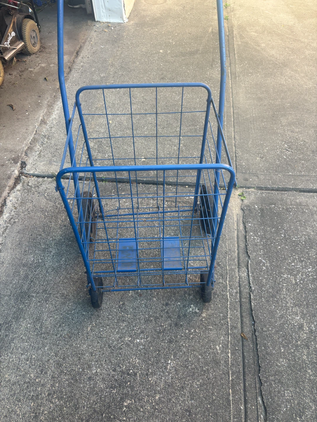 Blue Rolling Shopping Cart