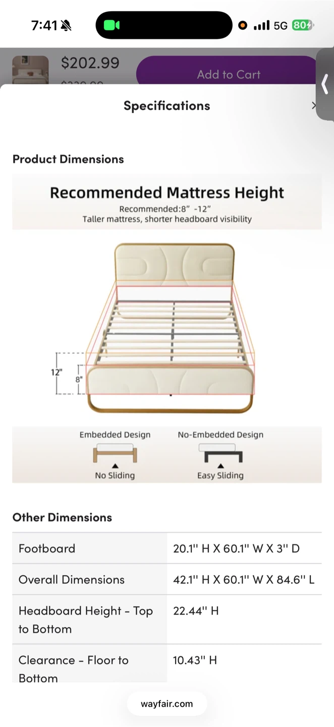 Cream Velvet Upholstered Bed Frame - photo 3