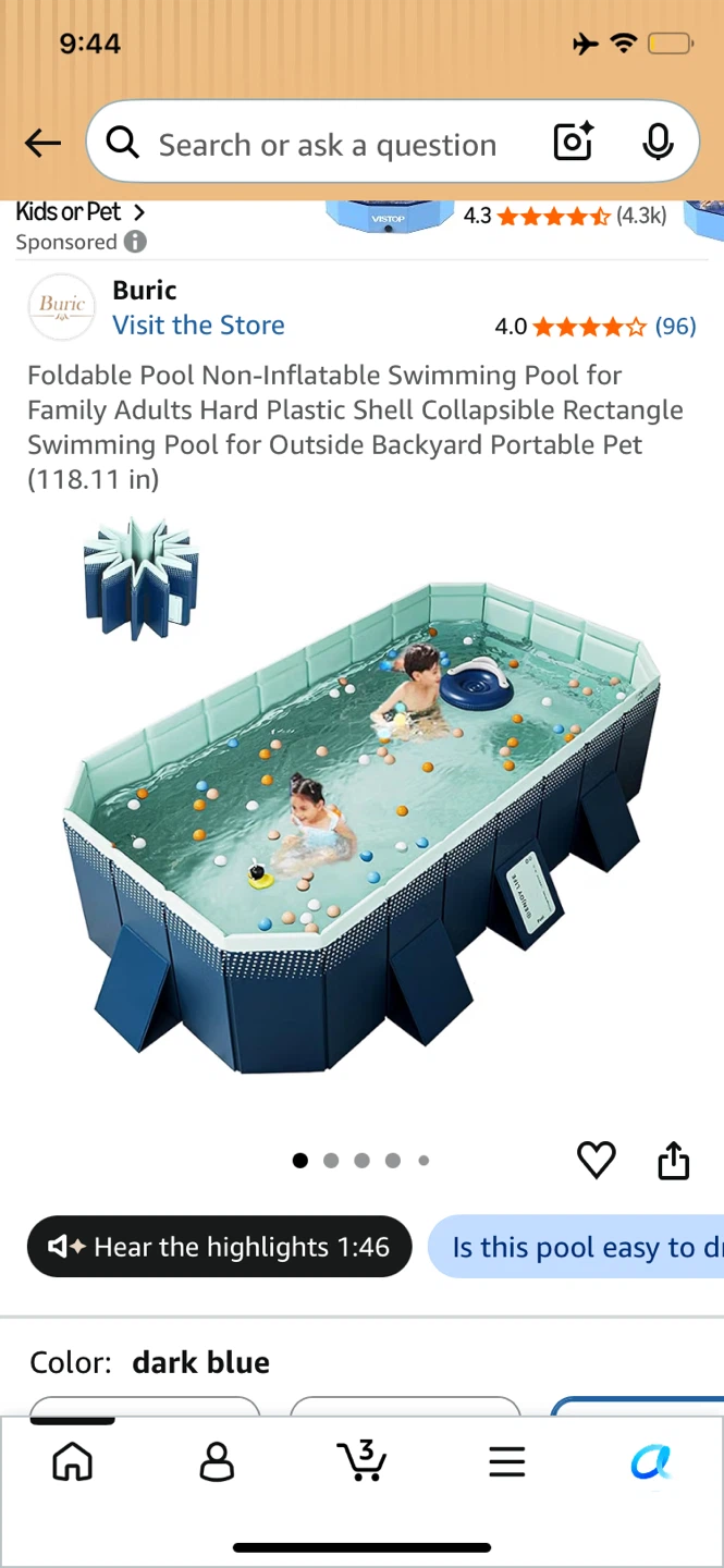 New folding pool