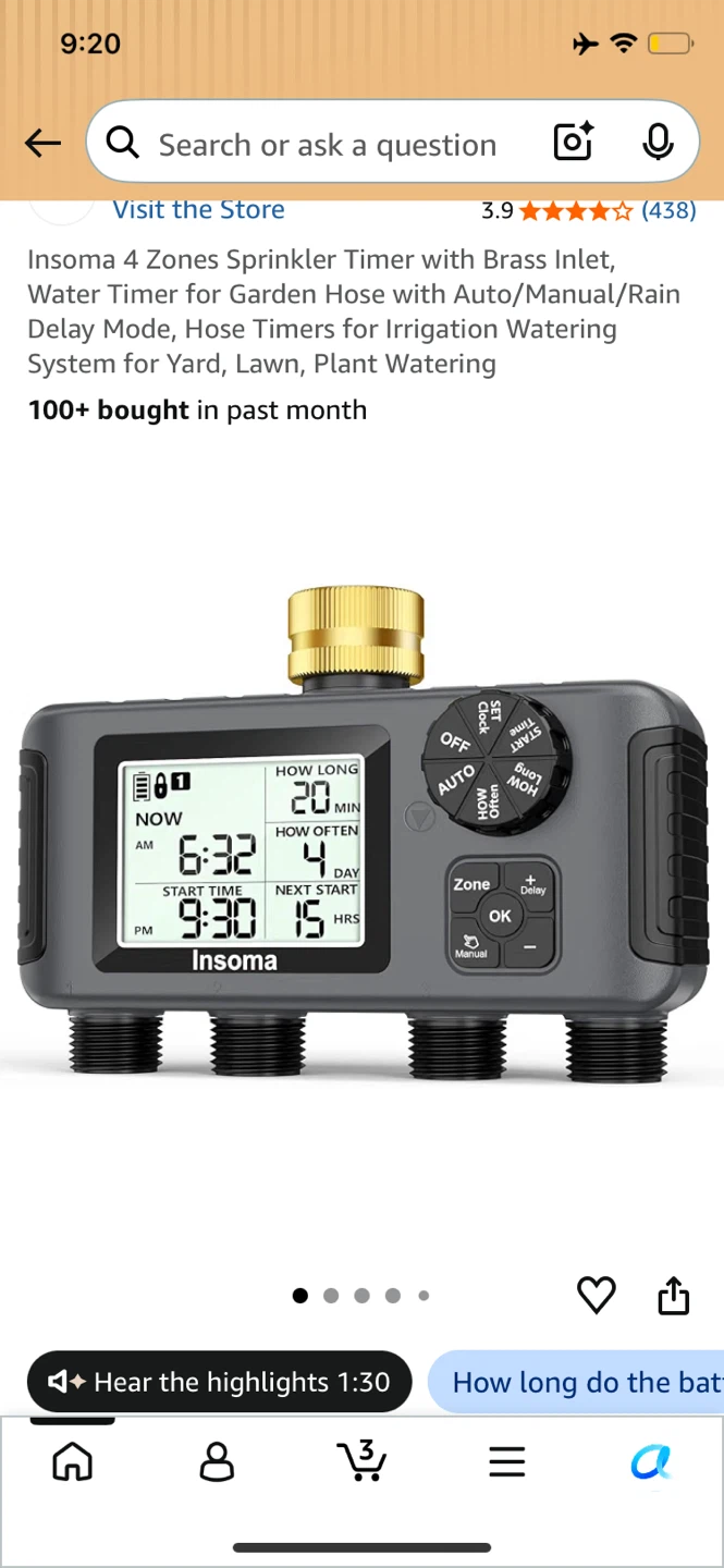 Insoma 4 Zones Sprinkler Timer