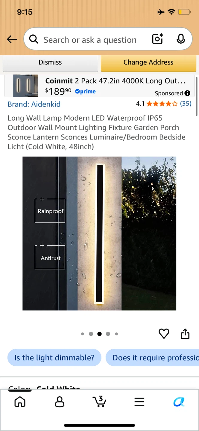 Aidenkid 48 inch Long Modern LED Outdoor Wall Lamp